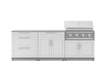 NewAge Outdoor Kitchens Stainless-Steel 5-Piece Cabinet Set with 3-Drawer, Bar, Grill Cabinet, Performance Grill and Countertop | 67450 