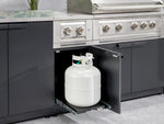 NewAge Outdoor Kitchens Outdoor Grill Island Stainless-Steel 6-Piece Cabinet Set with 3-Drawer, Grill Cabinet, Platinum Grill, Dual Side Burner and Dekton in Aeris Countertop - (Natural Gas) 