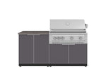NewAge Outdoor Kitchens Aluminum 4-Piece Cabinet Set with 2 Door, Grill Cabinet, Platinum Grill and Countertop-71798-Garage Giant 