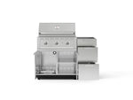NewAge Outdoor Kitchens Outdoor Grill Island Stainless-Steel 3-Piece Cabinet Set with 3-Drawer, Grill Cabinet and Performance Grill - (Liquid Propane) 