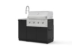NewAge Outdoor Kitchens Outdoor Grill Island Stainless-Steel 3-Piece Cabinet Set with Sink, Grill Cabinet, and Performance Grill | 76355 