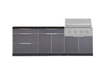 NewAge Outdoor Kitchens Aluminum 5-Piece Cabinet Set With 3 Drawer, Bar, Grill Cabinet, Performance Grill and Countertop-71157-Garage Giant 