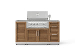 NewAge Outdoor Kitchens Outdoor Grill Island Stainless-Steel Louvered 5-Piece Cabinet Set with Sink, 3 Drawer, Grill Cabinet, Platinum Grill and Stainless Steel Countertop-74779-Garage Giant 