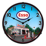 Collectable Sign and Clock Esso Station Backlit Wall Clock-1203355-Garage Giant 