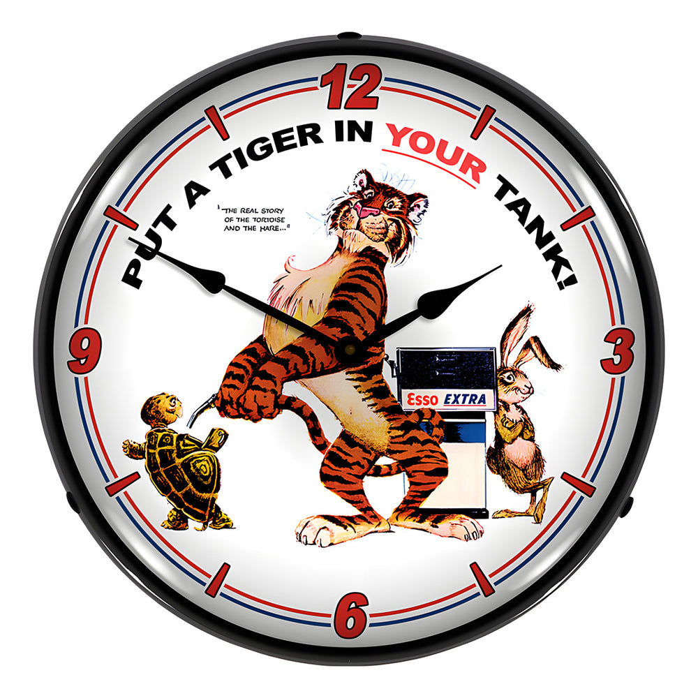 Collectable Sign and Clock Esso Tiger Backlit Wall Clock-1203356-Garage Giant
