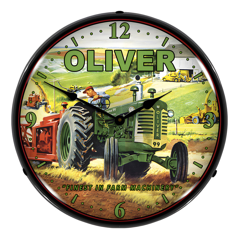 Collectable Sign and Clock Oliver Tractor Backlit Wall Clock-1210413-Garage Giant