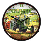 Collectable Sign and Clock Oliver Tractor Backlit Wall Clock-1210413-Garage Giant 