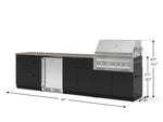 NewAge Outdoor Kitchens Stainless Steel 7-Piece Cabinet Set with 3-Drawer, Bar, Grill Cabinet, Platinum Grill, Countertop, and Stainless Steel Door Fridge-73672-Garage Giant 