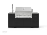 NewAge Outdoor Kitchens Outdoor Grill Island Stainless-Steel 5-Piece Cabinet Set with Sink, 3 Drawer, Grill Cabinet, Platinum Grill and Stainless Steel Countertop 