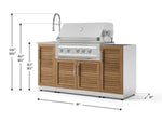 NewAge Outdoor Kitchens Outdoor Grill Island Stainless-Steel 5-Piece Cabinet Set with Sink, 1 Door, Grill Cabinet, Platinum Grill and Stainless Steel Countertop - (Natural Gas) 