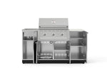 NewAge Outdoor Kitchens Outdoor Grill Island Stainless-Steel 5-Piece Cabinet Set with Sink, 1 Door, Grill Cabinet, Performance Grill and Stainless Steel Countertop - (Liquid Propane) 