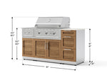 NewAge Outdoor Kitchens Outdoor Grill Island Stainless-Steel Louvered Doors 6-Piece Cabinet Set with 3-Drawer, Grill Cabinet, Performance Grill, Side Burner and Dekton in Aeris Countertop - (Liquid Propane) 