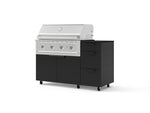 NewAge Outdoor Kitchens Outdoor Grill Island Stainless-Steel 4-Piece Cabinet Set with Casters and 3-Drawer, Grill Cabinet, Performance Grill and Dekton in Sirius Countertop - (Liquid Propane) | Garage Giant 