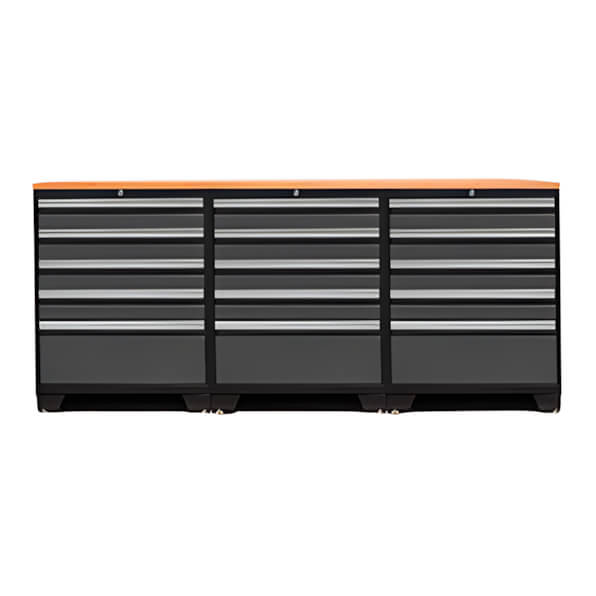 NewAge Garage Cabinets PRO Grey 4-Piece Workbench Set with Bamboo Top-52004 + 32284-Garage Giant