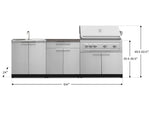 NewAge Outdoor Kitchens Stainless-Steel 5-Piece Cabinet Set with Sink, 2-Door with Drawer, Grill Cabinet, Platinum Grill and Countertop-71594-Garage Giant 