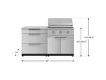 NewAge Outdoor Kitchens Stainless Steel 4-Piece Cabinet Set with 3 Drawer, Grill Cabinet, Performance Grill and Countertop-67256-Garage Giant 