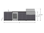 NewAge Outdoor Kitchens Aluminum 6-Piece Cabinet Set with Sink, Bar, Grill Cabinet, Performance Grill, Countertop and Fridge-71983-Garage Giant 