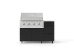 NewAge Outdoor Kitchens Outdoor Grill Island Stainless-Steel 4-Piece Cabinet Set with Casters and 3-Drawer, Grill Cabinet, Performance Grill and Dekton in Aeris Countertop - (Liquid Propane) 