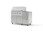 NewAge Outdoor Kitchens Outdoor Grill Island Stainless-Steel 3-Piece Cabinet Set with Casters and 3-Drawer, Grill Cabinet and Performance Grill - (Liquid Propane) | Garage Giant 