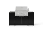 NewAge Outdoor Kitchens Outdoor Grill Island Aluminum 5-Piece Cabinet Set with Sink, 1 Door, Grill Cabinet, Platinum Grill and Stainless Steel Countertop - (Liquid Propane) 