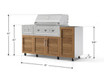 NewAge Outdoor Kitchens Outdoor Grill Island Stainless-Steel Louvered Doors 5-Piece Cabinet Set with Casters and 1-Door, Grill Cabinet, Side Burner and Performance Grill - (Liquid Propane) 