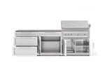 NewAge Outdoor Kitchens Stainless-Steel 5-Piece Cabinet Set with with 3-Drawer, Bar, Grill Cabinet, Platinum Grill and Countertop-73371-Garage Giant 