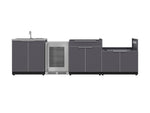NewAge Outdoor Kitchens Aluminum 4-Piece Cabinet Set with Sink, Bar, Grill Cabinet and Fridge-66323-Garage Giant 