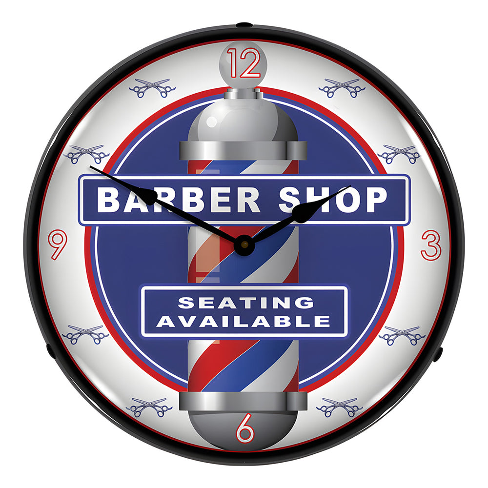 Collectable Sign and Clock Barber Shop Backlit Wall Clock-1303430-Garage Giant