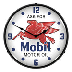 Collectable Sign and Clock Mobil Motor Oil Backlit Wall Clock-1304436-Garage Giant 