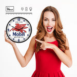 Collectable Sign and Clock Mobil Motor Oil Backlit Wall Clock-1304436-Garage Giant 