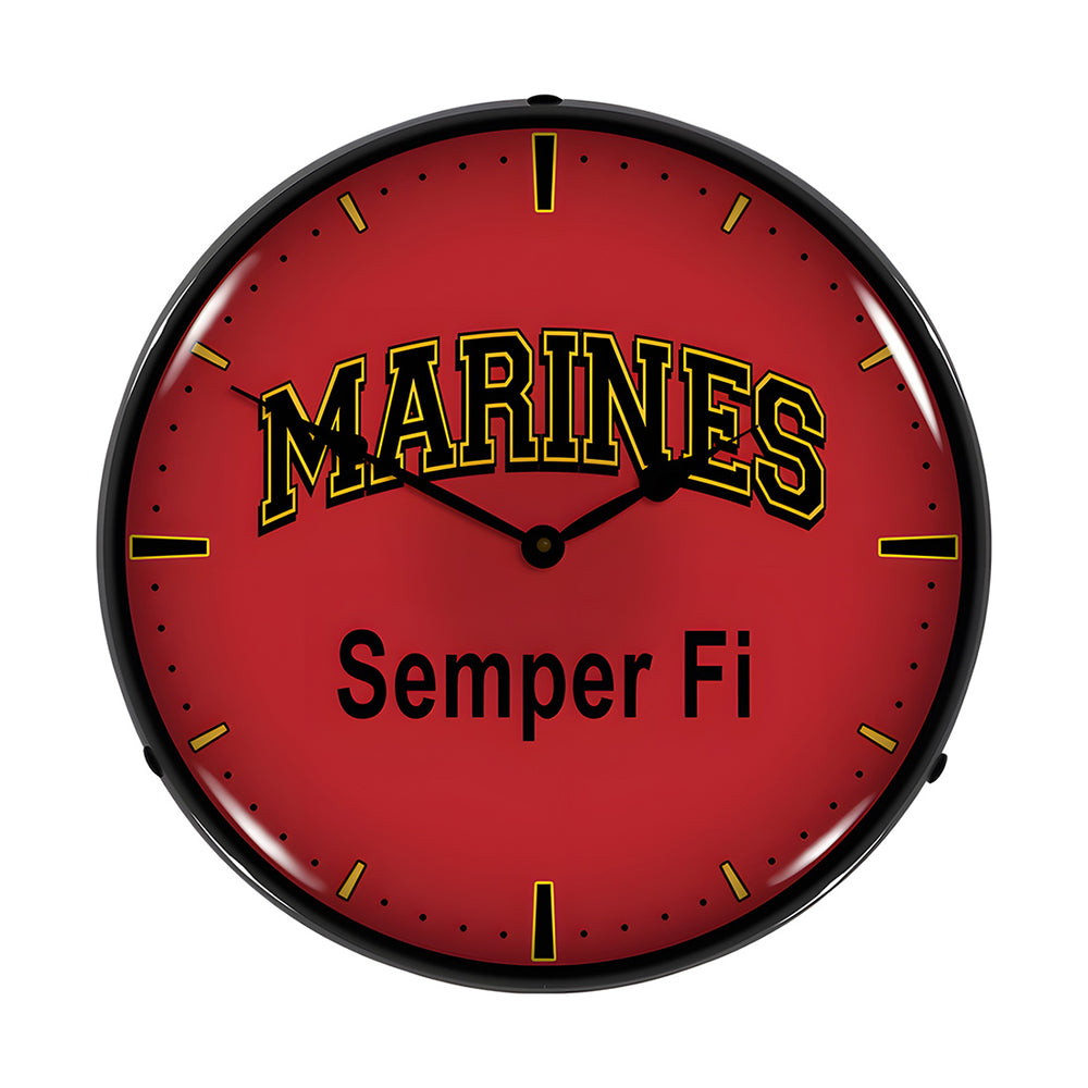 Collectable Sign and Clock Marines Semper Fi Backlit Wall Clock-1306456-Garage Giant