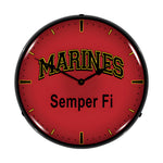 Collectable Sign and Clock Marines Semper Fi Backlit Wall Clock-1306456-Garage Giant 