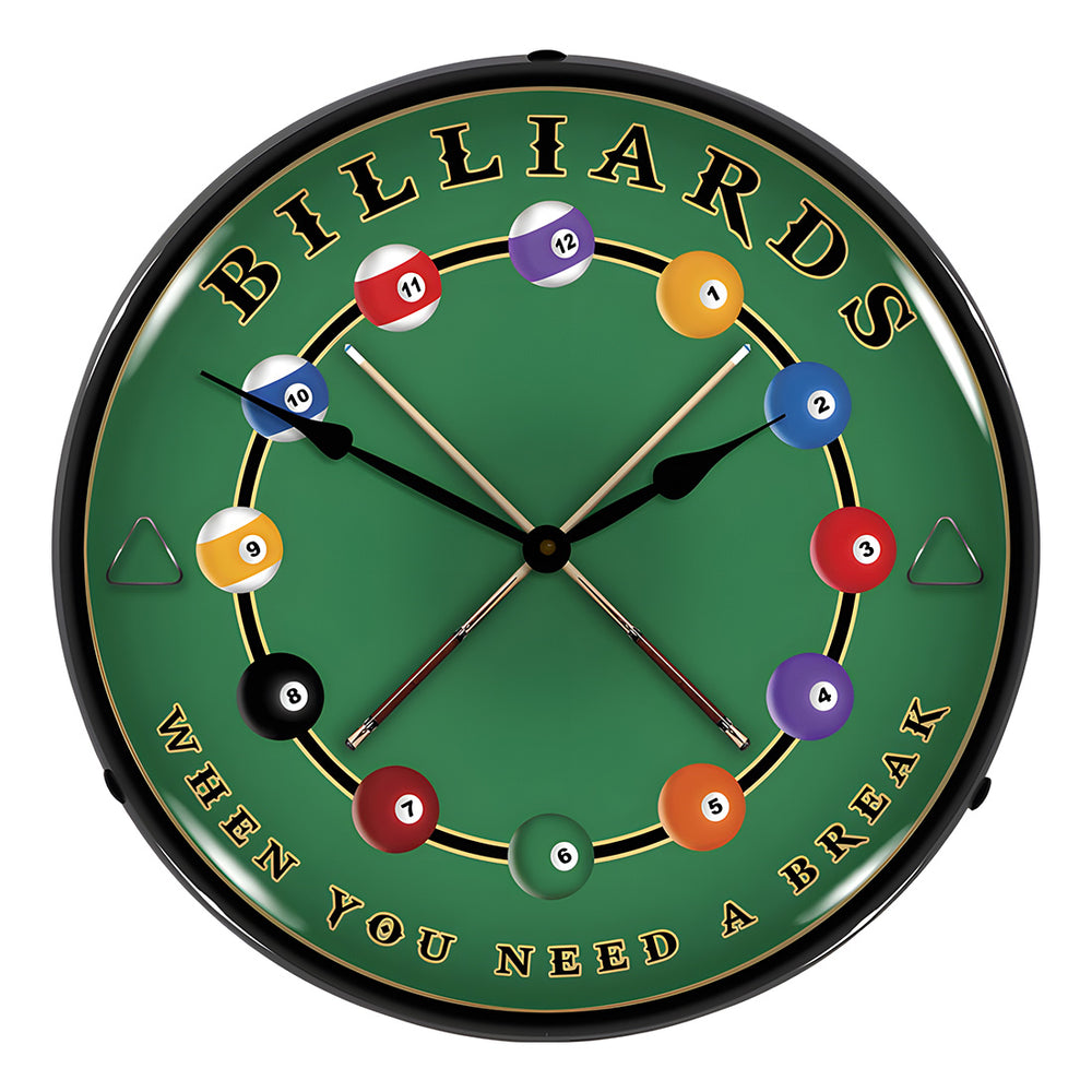 Collectable Sign and Clock Billiards Wall Backlit Clock-1311473-Garage Giant