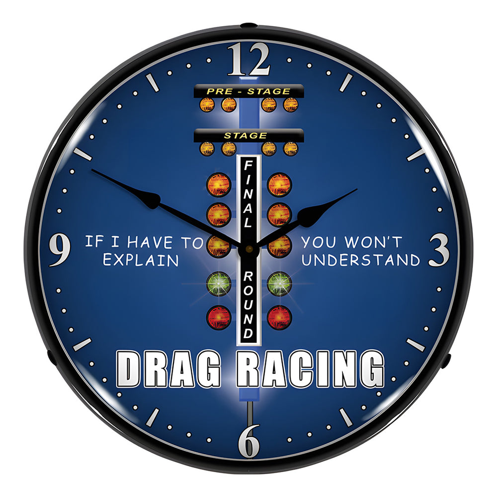 Collectable Sign and Clock Drag Racing Backlit Wall Clock-1311474-Garage Giant