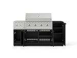 NewAge Outdoor Kitchens Outdoor Grill Island Stainless-Steel 6-Piece Cabinet Set with 1-Door, Grill Cabinet, Performance Grill, Side Burner and Dekton in Sirius Countertop - (Liquid Propane) 