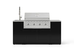 NewAge Outdoor Kitchens Outdoor Grill Island Aluminum 5-Piece Cabinet Set with Sink, 1 Door, Grill Cabinet, Performance Grill and Stainless Steel Countertop 