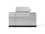 NewAge Outdoor Kitchens Outdoor Grill Island Stainless-Steel 5-Piece Cabinet Set with 3-Drawer, Grill Cabinet, Dual Side Burner and Platinum Grill - (Natural Gas) 