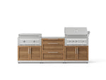 NewAge Outdoor Kitchens Stainless Steel Louvered Doors 6-Piece Cabinet Set with 3 Drawer, Grill Cabinet, Platinum Griddle, Grill and Countertop-75173-Garage Giant 
