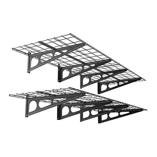 Fleximounts 1' x 6' Black Wall Mounted Shelf (2-Pack) - Thumbnail 5