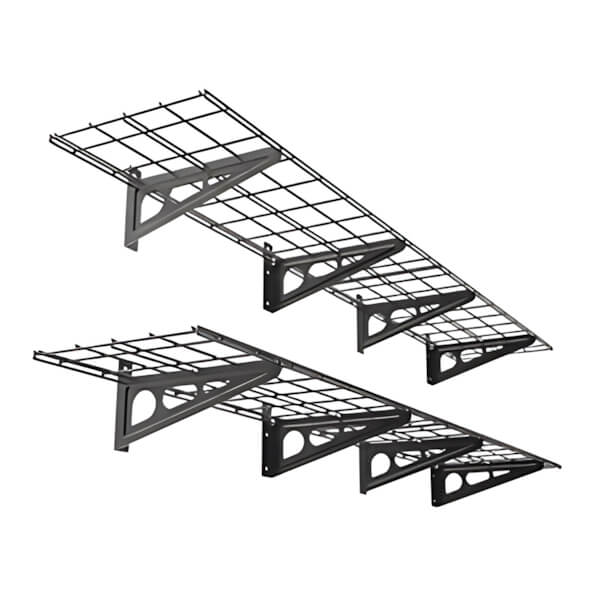 Fleximounts 1' x 6' Black Wall Mounted Shelf (2-Pack) - Thumbnail 3