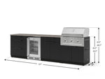 NewAge Outdoor Kitchens Stainless Steel 7-Piece Cabinet Set with 3-Drawer, Bar, Grill Cabinet, Performance Grill, Countertops, and Glass Door Fridge-73674-Garage Giant 
