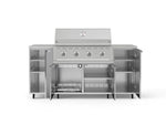 NewAge Outdoor Kitchens Outdoor Grill Island Stainless-Steel 6-Piece Cabinet Set with Casters and 1 Door, Grill Cabinet, Performance Grill, Countertops-74898-Garage Giant 