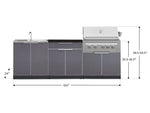NewAge Outdoor Kitchens Aluminum 5-Piece Cabinet Set with Bar, Sink, Grill Cabinet, Platinum Grill, and Countertop-71236-Garage Giant 