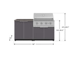 NewAge Outdoor Kitchens Aluminum 4-Piece Cabinet Set with 2 Door, Grill Cabinet, Performance Grill, and Countertop-71791-Garage Giant 
