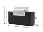 NewAge Outdoor Kitchens Outdoor Grill Island Stainless-Steel 6-Piece Cabinet Set with 3 Drawers, Grill Cabinet, Performance Grill and Dekton in Aeris Countertops - (Natural Gas) 