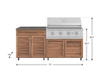 NewAge Outdoor Kitchens Stainless Steel 4-Piece Cabinet Set with Caster and Bar, Grill Cabinet, Platinum Grill, and Countertop-72296-Garage Giant 