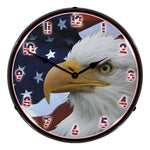 Collectable Sign and Clock American Bald Eagle Backlit Wall Clock-1404499-Garage Giant 