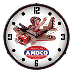 Collectable Sign and Clock Amoco Aviation Backlit Wall Clock-1405512-Garage Giant 