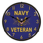 Collectable Sign and Clock Navy Veteran Backlit Wall Clock-1407525-Garage Giant 