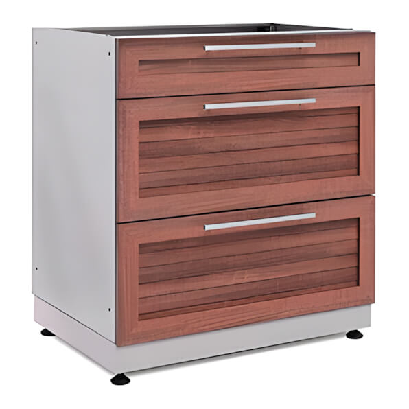NewAge Outdoor Kitchens Grove 3-Drawer Base Cabinet-70103-Garage Giant